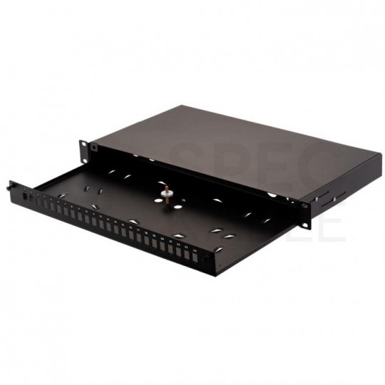 Przełącznica światłowodowa FO 24xSC simplex RACK 19" 1U wysuwana czarna