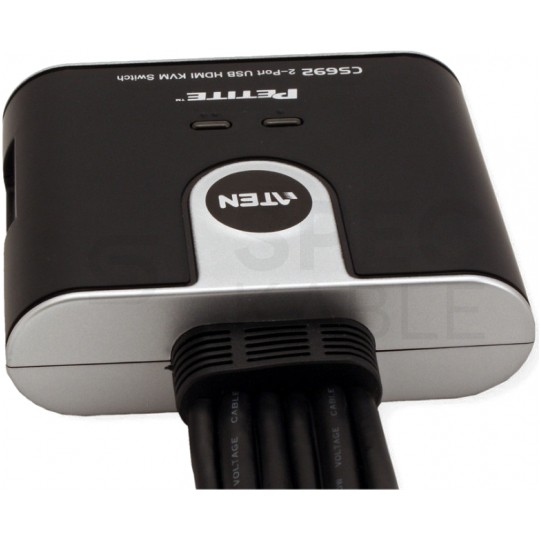 Przełącznik KVM 2-portowy Switch 2x (wtyki 2xUSB + HDMI + 2xAudio [mini Jack 3,5mm]) / gniazda 2xUSB + HDMI + 2xAudio [mini Jack 3,5mm] czarny 1,2m ATEN CS692
