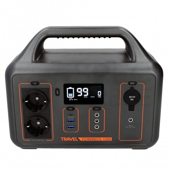 Przenośna stacja zasilania 600W Powerbank solarny 461Wh (ładowanie AC + DC) VOLT TRAVEL POWERBOX OPTI 1200