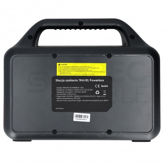 Przenośna stacja zasilania 600W Powerbank solarny 461Wh (ładowanie AC + DC) VOLT TRAVEL POWERBOX OPTI 1200