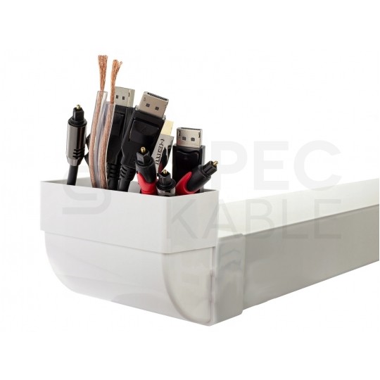 Przepust kanał kablowy podtynkowy płaski 55x110mm 0,5m do prowadzenia kabli telewizyjnych + 2x kolanko 90st airRoxy