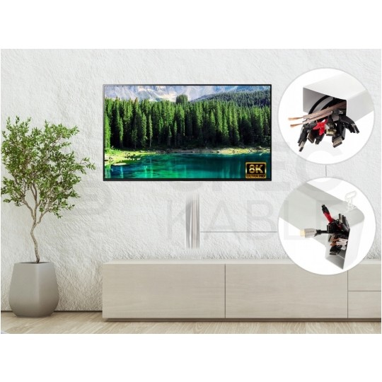 Przepust kanał kablowy podtynkowy płaski 55x110mm 1m do prowadzenia kabli telewizyjnych + 2x kolanko 90st airRoxy