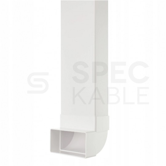 Przepust kanał kablowy podtynkowy płaski 55x110mm 1m do prowadzenia kabli telewizyjnych + 2x kolanko 90st airRoxy