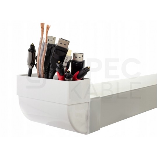 Przepust kanał kablowy podtynkowy płaski 55x110mm 2x 0,5m do prowadzenia kabli telewizyjnych + łącznik + 2x kolanko 90st airRoxy