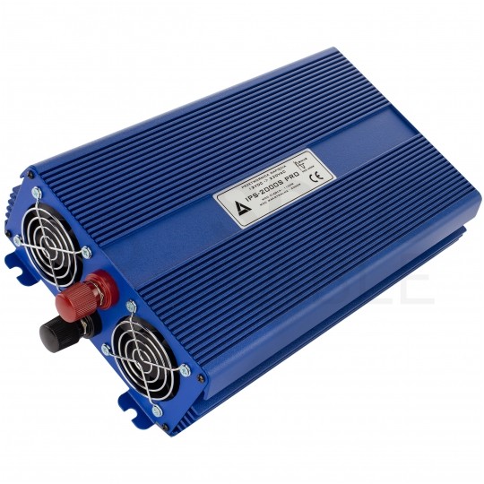 Przetwornica napięcia 12V / 230V czysty SINUS 1100/2000W + tryb Eco i pilot sterujący AZO Digital IPS-2000S PRO ECO MODE