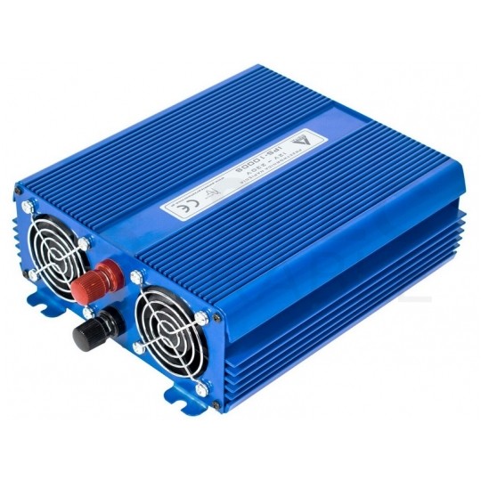 Przetwornica napięcia 12V / 230V czysty SINUS 550/1000W + tryb Eco AZO Digital IPS-1000S ECO MODE