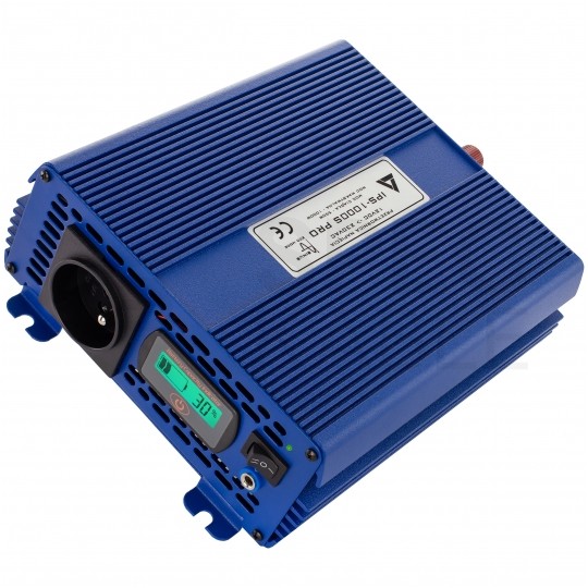 Przetwornica napięcia 12V / 230V czysty SINUS 550/1000W + tryb Eco i pilot sterujący AZO Digital IPS-1000S PRO ECO MODE