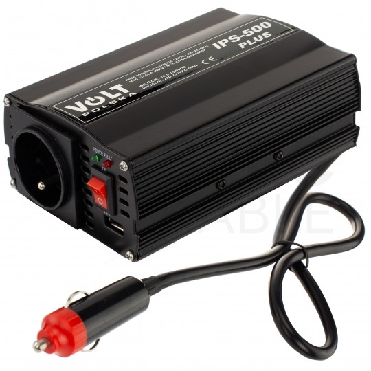 Przetwornica napięcia 12V / 230V samochodowa SINUS modyfikowany 350/500W + gniazdo USB VOLT IPS-500 PLUS