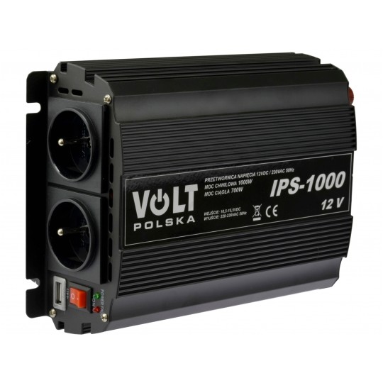 Przetwornica napięcia 12V / 230V SINUS modyfikowany 700/1000W VOLT IPS-1000
