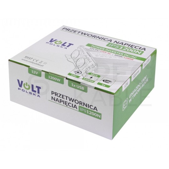 Przetwornica napięcia 12V / 230V SINUS modyfikowany 800/1200W VOLT IPS-1200