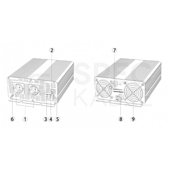 Przetwornica napięcia 24V / 230V czysty SINUS 1500/3000W AZO Digital IPS-3000S