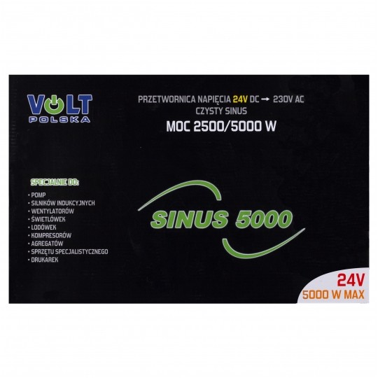 Przetwornica napięcia 24V / 230V czysty SINUS 2500/5000W VOLT SINUS 5000
