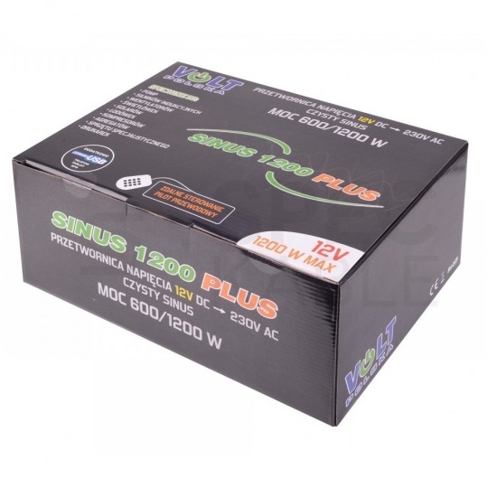 Przetwornica napięcia do kampera 12V / 230V czysty SINUS 600/1200W + panel sterowania VOLT SINUS 1200 PLUS