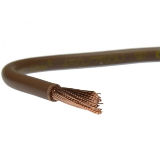 Przewód instalacyjny H07V-K / LgY 1,5 750V brązowy linka giętka Elektrokabel