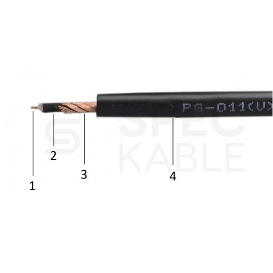 Przewód instrumentalny audio gitarowy PG011 0,22 czarny Technokabel
