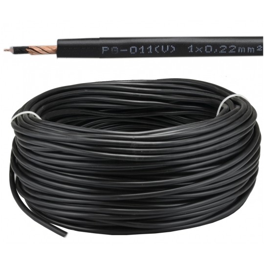 Przewód instrumentalny audio gitarowy PG011 0,22 czarny Technokabel