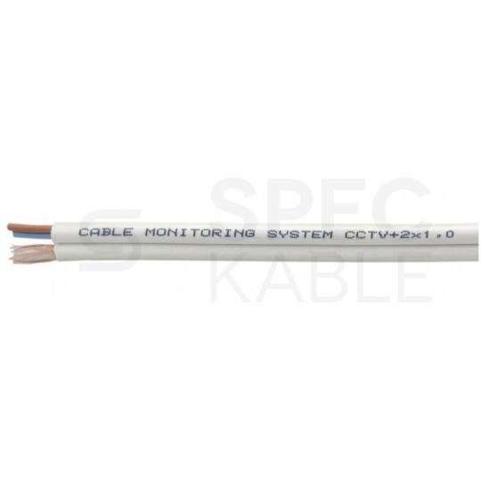 Przewód koncentryczny do kamer z zasilaniem 2x1 75ohm CCTV 0,6/3,7/5,9 ekran 100% Mercor