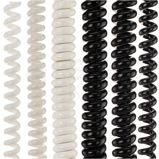 Przewód OMY spiralny 3x0,75mm2 kabel H03VVH8-F biały 0,3m / 1,7m