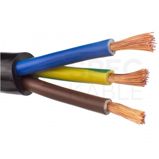 Przewód OMY spiralny 3x0,75mm2 kabel H03VVH8-F czarny 0,55m / 2,7m