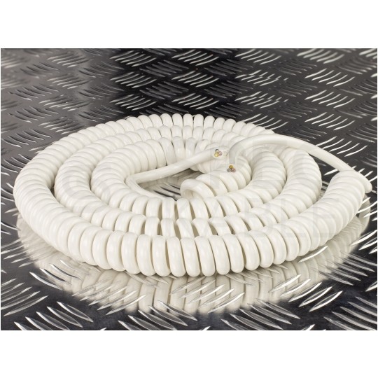 Przewód OMY spiralny 3x1,5mm2 kabel H03VVH8-F biały 0,8m / 3,3m