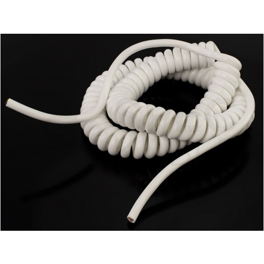 Przewód OMY spiralny 3x1mm2 kabel H03VVH8-F biały 0,55m / 2,7m