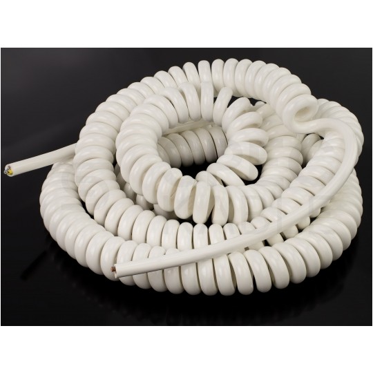 Przewód OMY spiralny 3x1mm2 kabel H03VVH8-F biały 0,8m / 3,9m