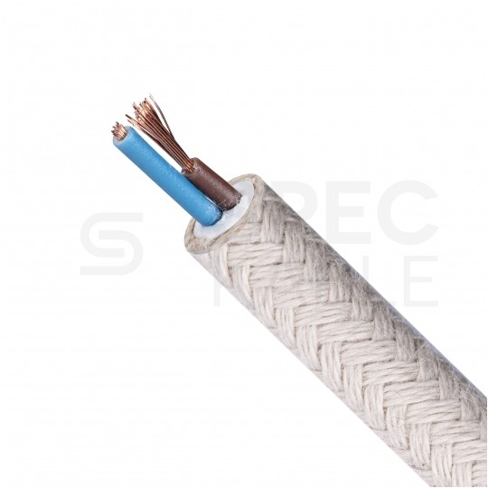 Przewód prądowy H03VV-F / OMY 300V 2x0,75 kabel w oplocie bawełna linka