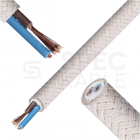 Przewód prądowy H03VV-F / OMY 300V 2x0,75 kabel w oplocie bawełna linka