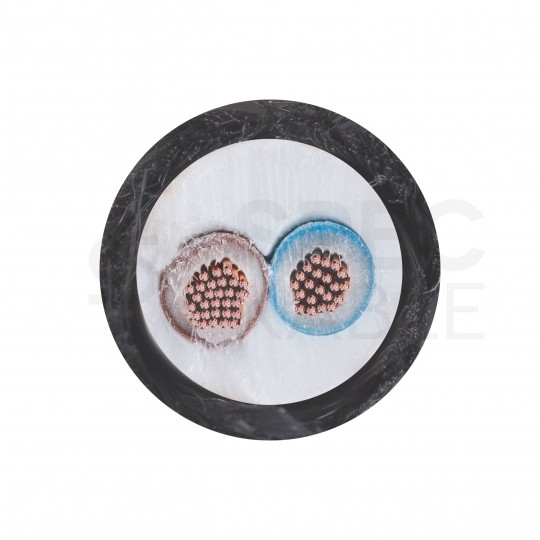 Przewód prądowy H03VV-F / OMY 300V 2x0,75 kabel w oplocie ciemny popiel linka