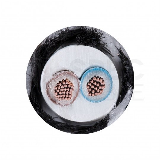 Przewód prądowy H03VV-F / OMY 300V 2x0,75 kabel w oplocie czarno-biały linka