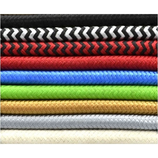 Przewód prądowy H03VV-F / OMY 300V 2X0,75 kabel w oplocie czarny linka