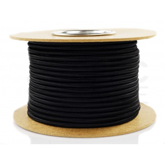 Przewód prądowy H03VV-F / OMY 300V 2X0,75 kabel w oplocie czarny linka