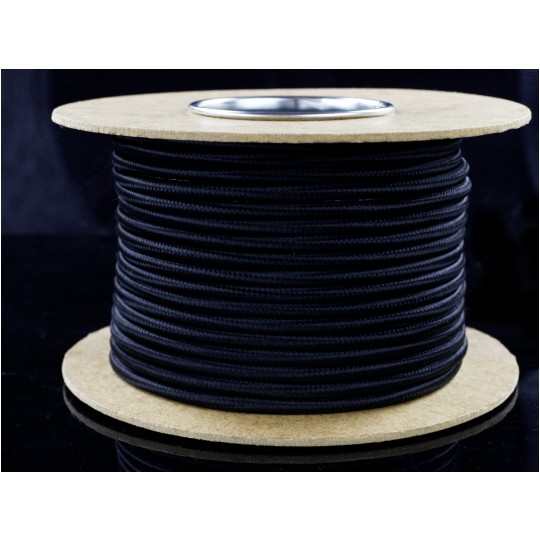 Przewód prądowy H03VV-F / OMY 300V 2X0,75 kabel w oplocie czarny linka