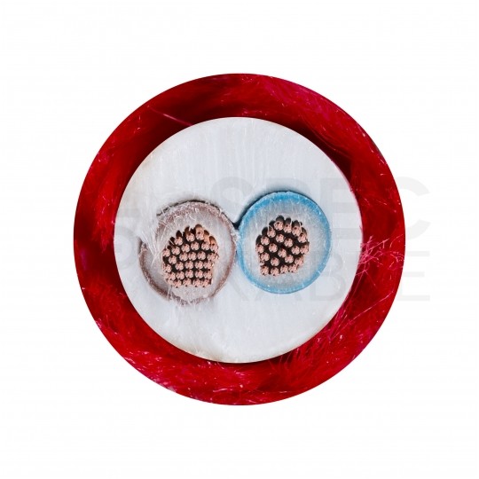 Przewód prądowy H03VV-F / OMY 300V 2x0,75 kabel w oplocie czerwony linka