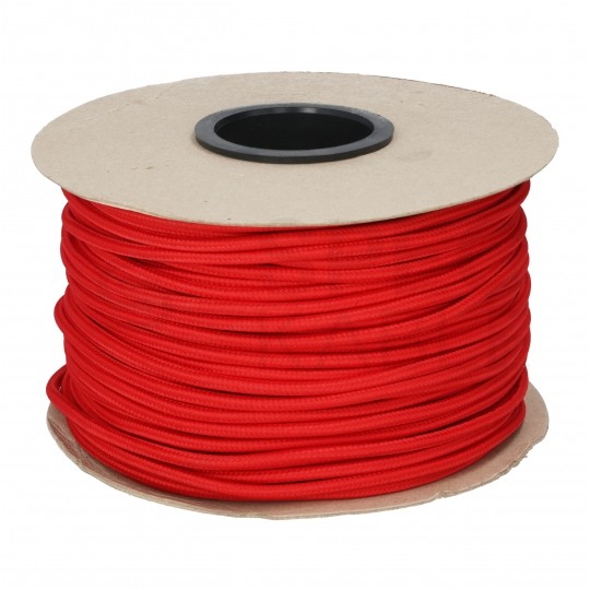 Przewód prądowy H03VV-F / OMY 300V 2x0,75 kabel w oplocie czerwony linka