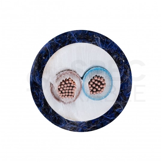 Przewód prądowy H03VV-F / OMY 300V 2x0,75 kabel w oplocie granatowy moher linka