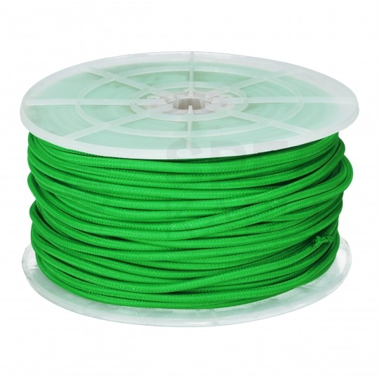 Przewód prądowy H03VV-F / OMY 300V 2x0,75 kabel w oplocie jasnozielony linka