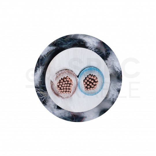 Przewód prądowy H03VV-F / OMY 300V 2x0,75 kabel w oplocie jodełka grafitowa linka