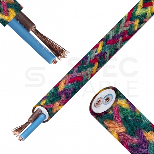 Przewód prądowy H03VV-F / OMY 300V 2x0,75 kabel w oplocie wiosenny las linka