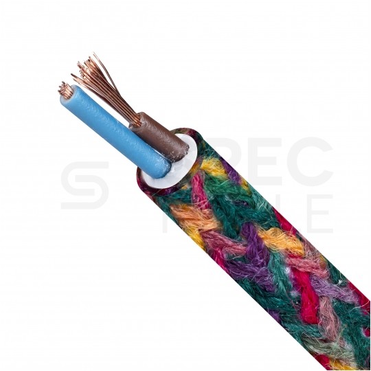 Przewód prądowy H03VV-F / OMY 300V 2x0,75 kabel w oplocie wiosenny las linka