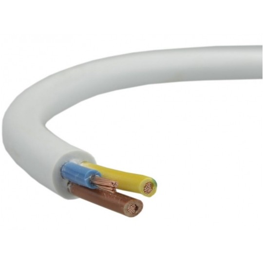 Przewód prądowy H03VV-F / OMY 300V 3x0,75 biały linka Elektrokabel