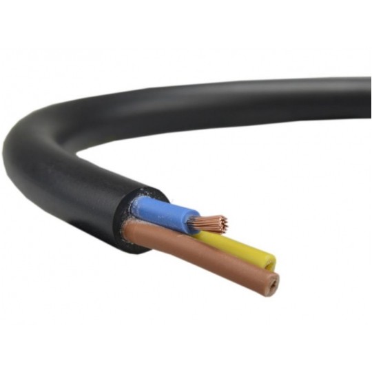 Przewód prądowy H03VV-F / OMY 300V 3x0,75 czarny linka Elektrokabel