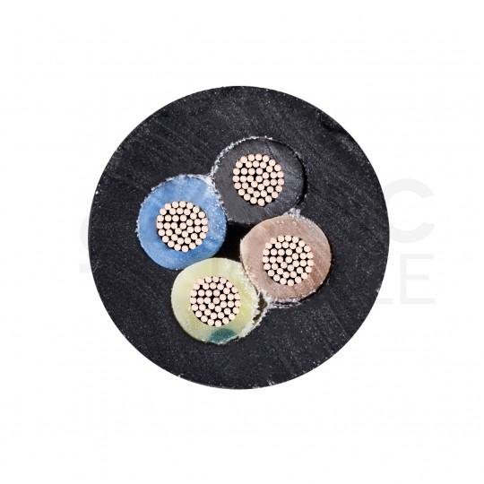 Przewód prądowy H05VV-F / OWY 500V 4x1 warsztatowy czarny linka Mercor