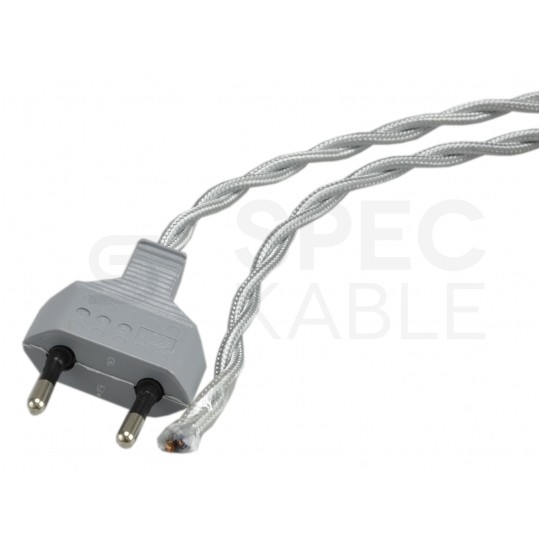 Przewód skręcany do lampki 2x0,75 1,5mb szary