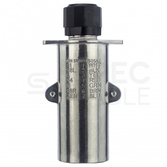 Przewód spiralny QLY-s kabel do naczepy zakończony metalowymi wtykami 7-pin typu N 24V 4,5m