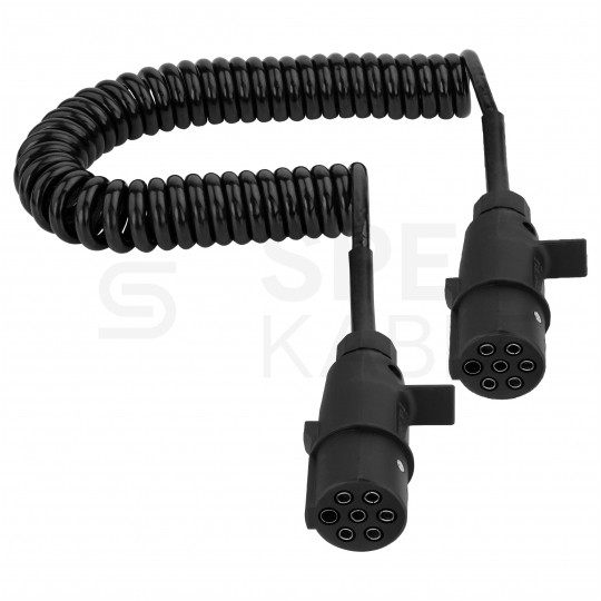 Przewód spiralny QLY-s kabel do naczepy zakończony plastikowymi wtykami 7-pin typu N 24V 4m