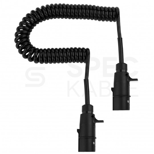 Przewód spiralny QLY-s kabel do naczepy zakończony plastikowymi wtykami 7-pin typu N 24V 4m