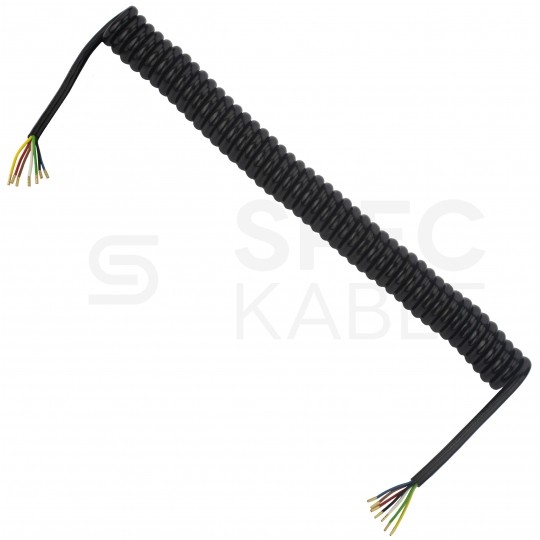 Przewód spiralny QLY-s kabel do przyczepy 7-żyłowy 12/24V bez wtyków 4,5m