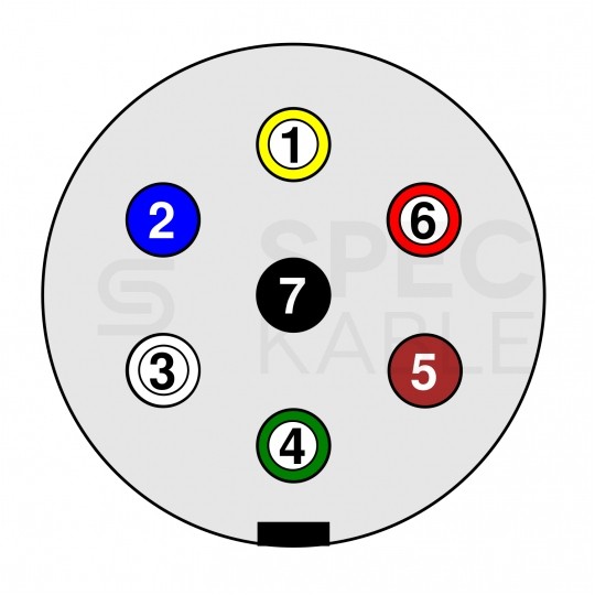 Przewód spiralny QLY-s kabel do przyczepy zakończony plastikowymi wtykami 7-pin 12V 4m