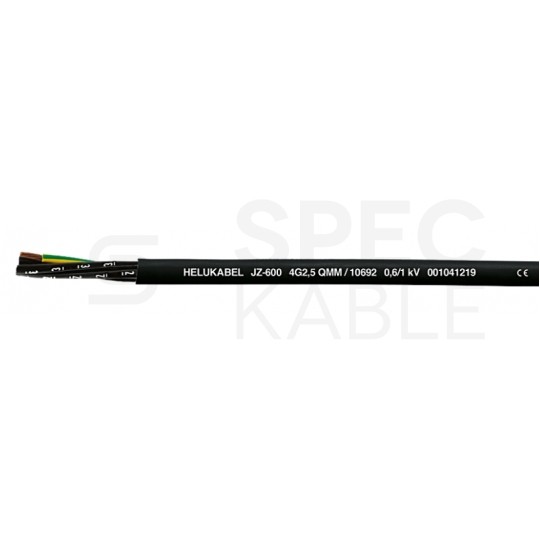 Przewód sterowniczy żyły numerowane JZ-600 0,6/1kV 3x0,75 czarny linka Helukabel